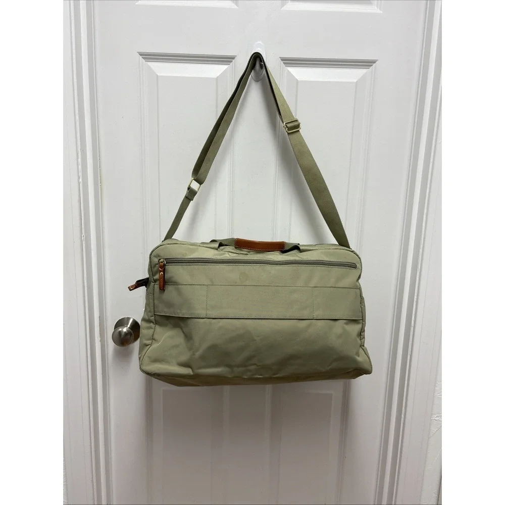 BRICS Olive Green Nylon Leather‎ Trim Weekender Travel Duffel Bag